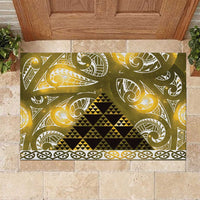 Matariki New Zealand Rubber Doormat NZ Niho Taniwha Maori New Year Yellow Galaxy LT14 Yellow - Polynesian Pride