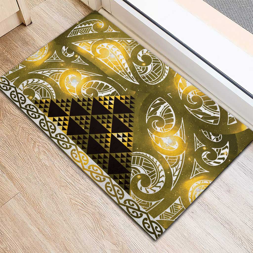 Matariki New Zealand Rubber Doormat NZ Niho Taniwha Maori New Year Yellow Galaxy LT14 - Polynesian Pride