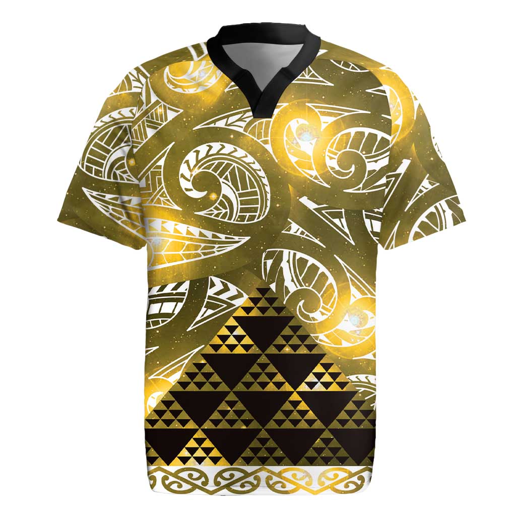Matariki New Zealand Rugby Jersey NZ Niho Taniwha Maori New Year Yellow Galaxy