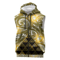 Matariki New Zealand Sleeveless Zip Hoodie NZ Niho Taniwha Maori New Year Yellow Galaxy