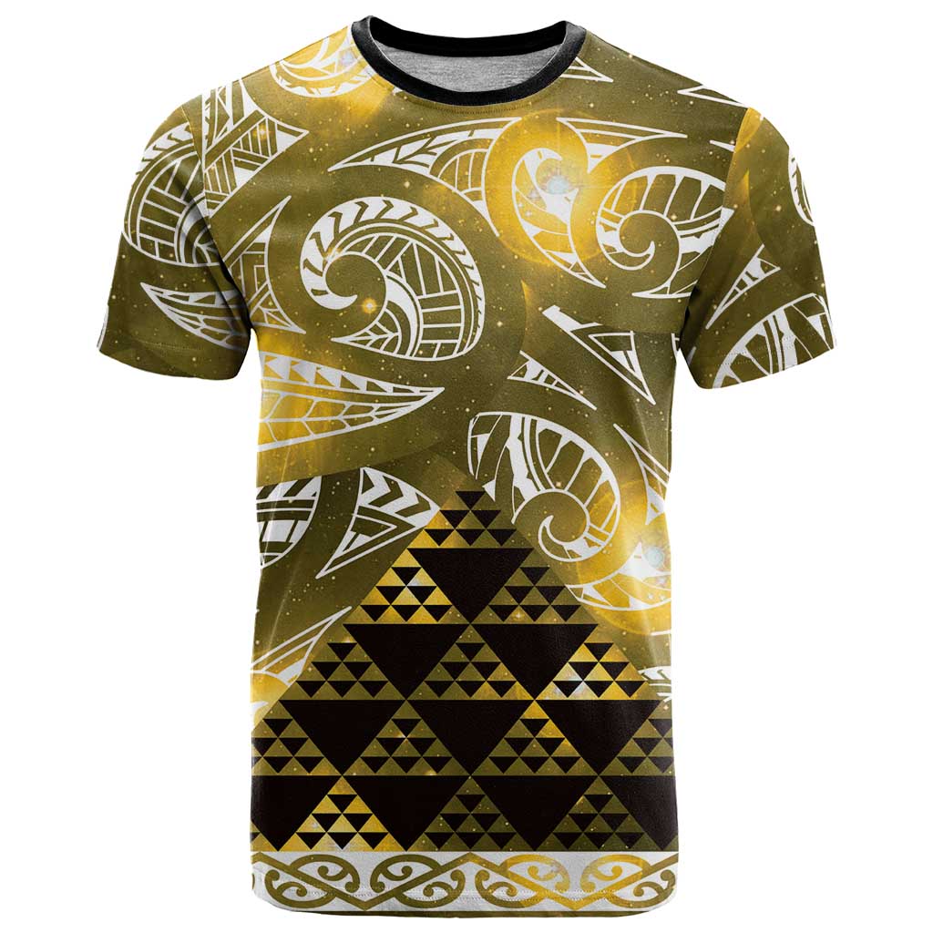 Matariki New Zealand T Shirt NZ Niho Taniwha Maori New Year Yellow Galaxy
