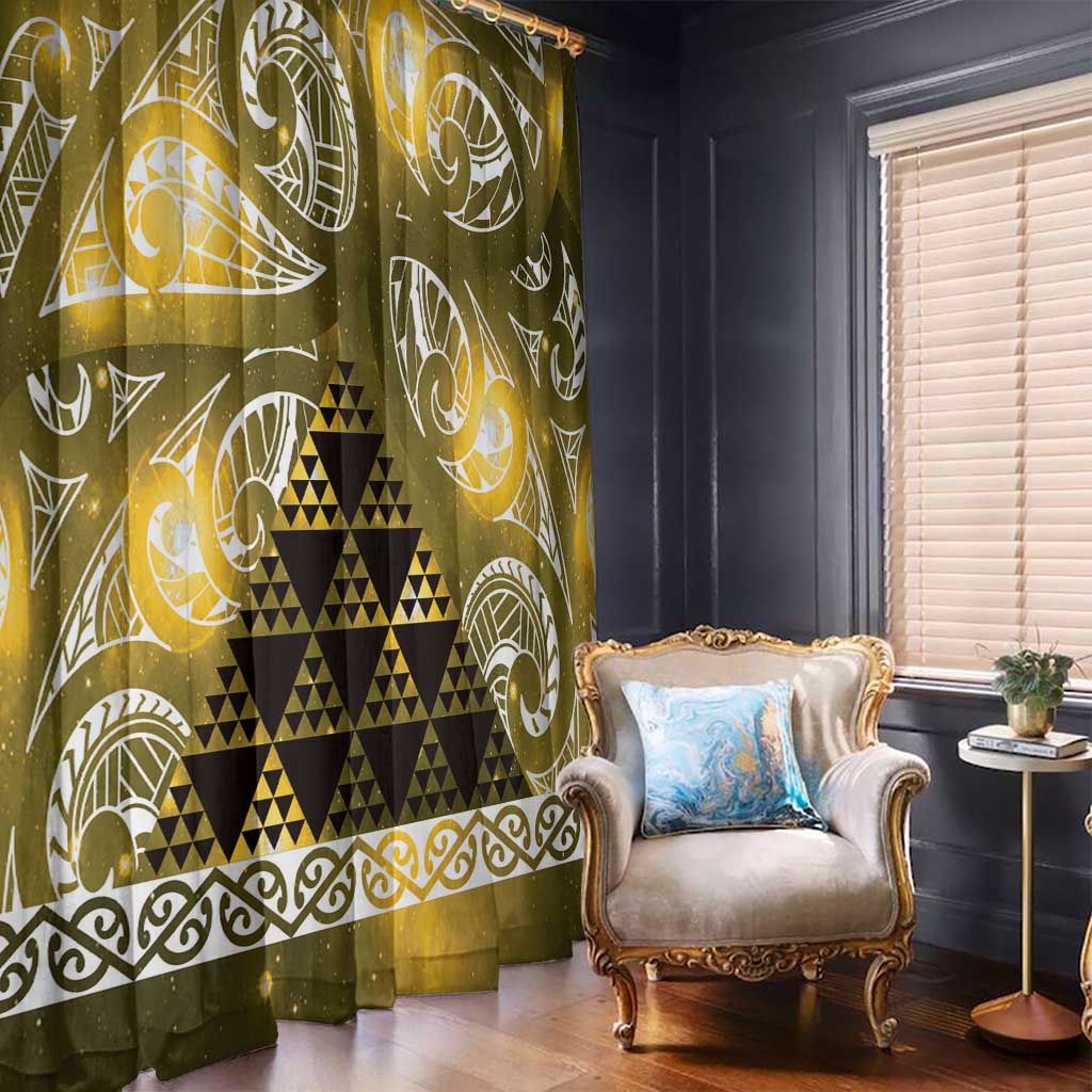 Matariki New Zealand Window Curtain NZ Niho Taniwha Maori New Year Yellow Galaxy