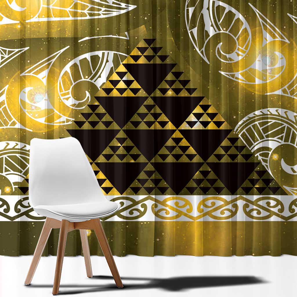 Matariki New Zealand Window Curtain NZ Niho Taniwha Maori New Year Yellow Galaxy