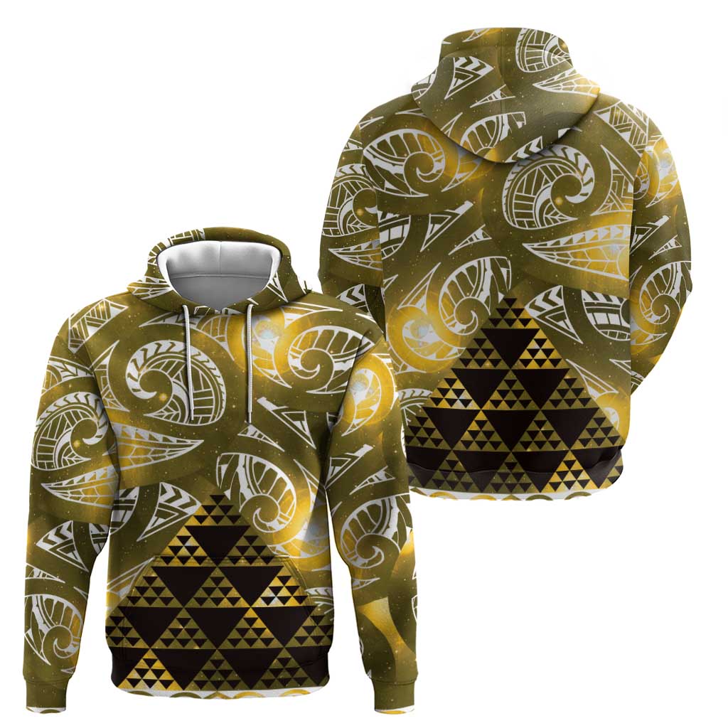 Matariki New Zealand Zip Hoodie NZ Niho Taniwha Maori New Year Yellow Galaxy