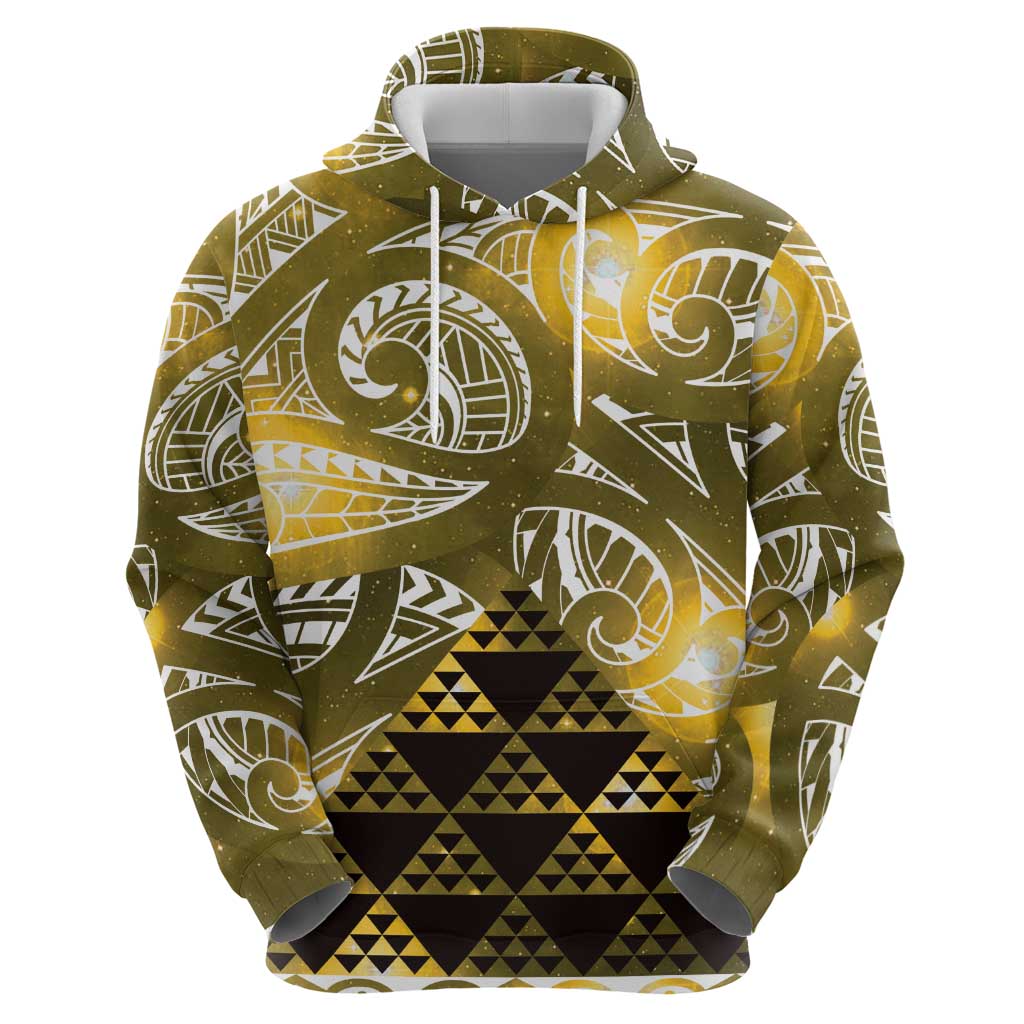 Matariki New Zealand Zip Hoodie NZ Niho Taniwha Maori New Year Yellow Galaxy