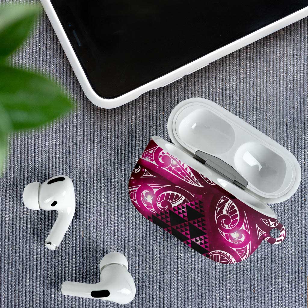 Matariki New Zealand AirPods Case NZ Niho Taniwha Maori New Year Pink Galaxy LT14 - Polynesian Pride