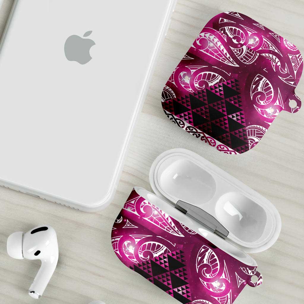 Matariki New Zealand AirPods Case NZ Niho Taniwha Maori New Year Pink Galaxy LT14 - Polynesian Pride