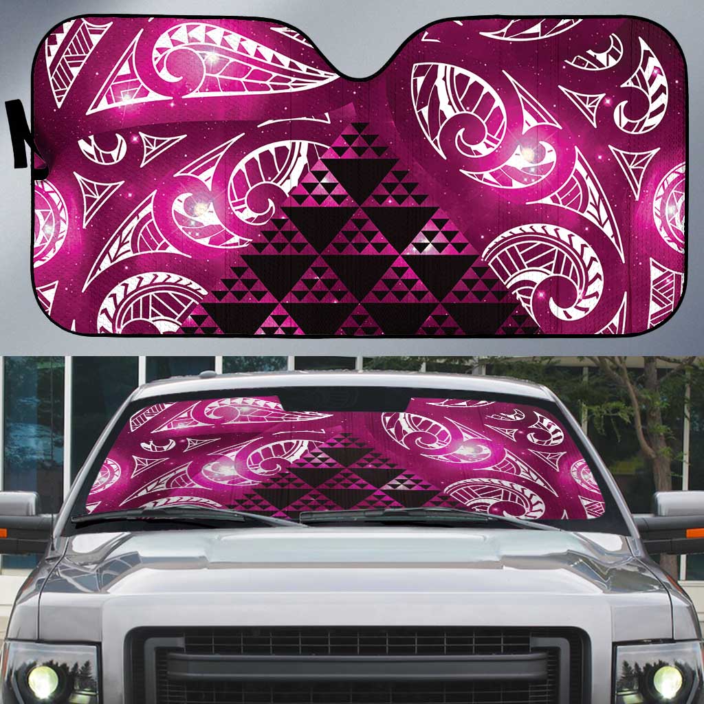 Matariki New Zealand Auto Sun Shade NZ Niho Taniwha Maori New Year Pink Galaxy
