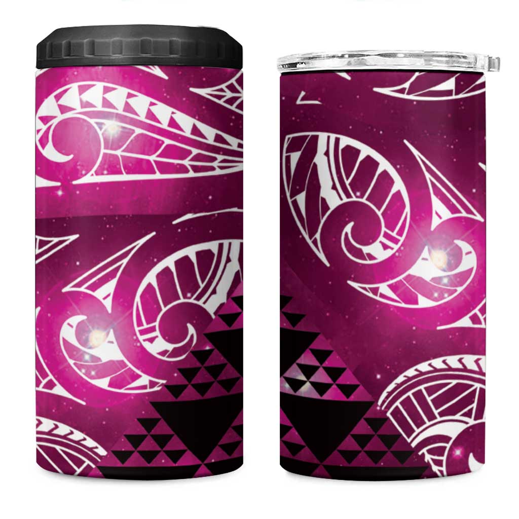 Matariki New Zealand 4 in 1 Can Cooler Tumbler NZ Niho Taniwha Maori New Year Pink Galaxy