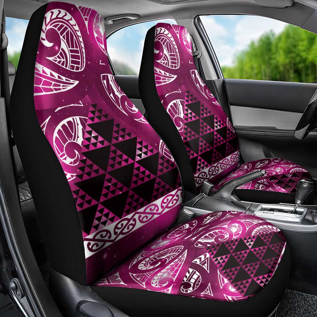Matariki New Zealand Car Seat Cover NZ Niho Taniwha Maori New Year Pink Galaxy