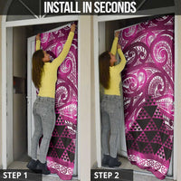 Matariki New Zealand Door Cover NZ Niho Taniwha Maori New Year Pink Galaxy