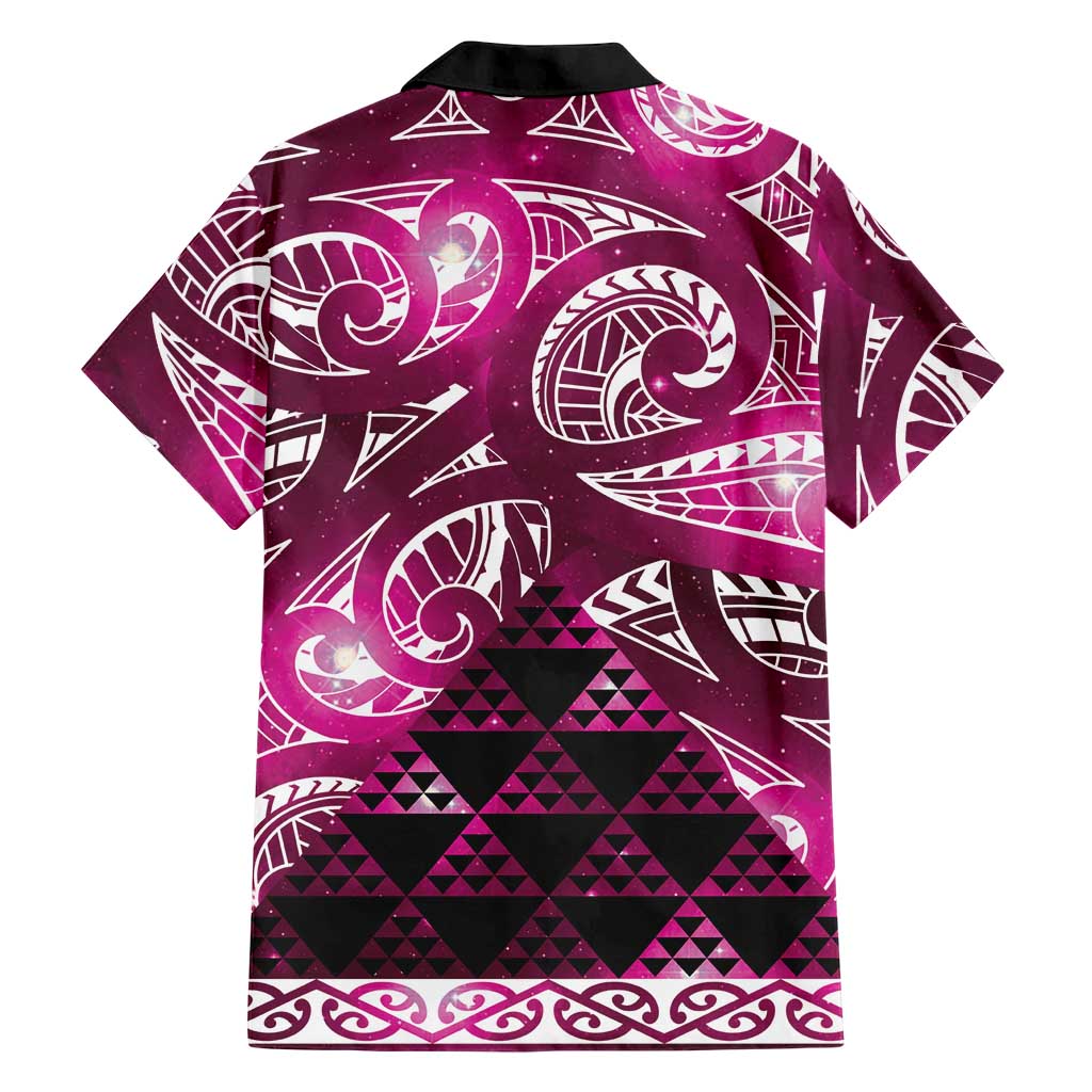 Matariki New Zealand Family Matching Mermaid Dress and Hawaiian Shirt NZ Niho Taniwha Maori New Year Pink Galaxy