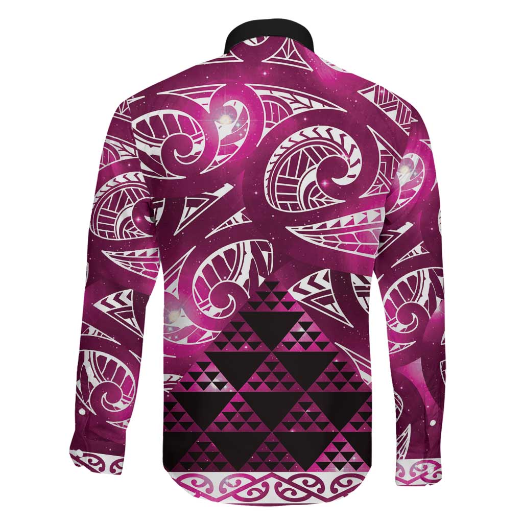 Matariki New Zealand Family Matching Mermaid Dress and Hawaiian Shirt NZ Niho Taniwha Maori New Year Pink Galaxy