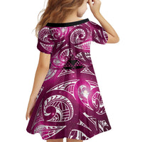 Matariki New Zealand Family Matching Tank Maxi Dress and Hawaiian Shirt NZ Niho Taniwha Maori New Year Pink Galaxy