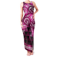 Matariki New Zealand Family Matching Tank Maxi Dress and Hawaiian Shirt NZ Niho Taniwha Maori New Year Pink Galaxy