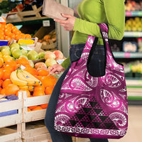 Matariki New Zealand Grocery Bag NZ Niho Taniwha Maori New Year Pink Galaxy LT14 - Polynesian Pride