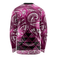 Matariki New Zealand Long Sleeve Shirt NZ Niho Taniwha Maori New Year Pink Galaxy