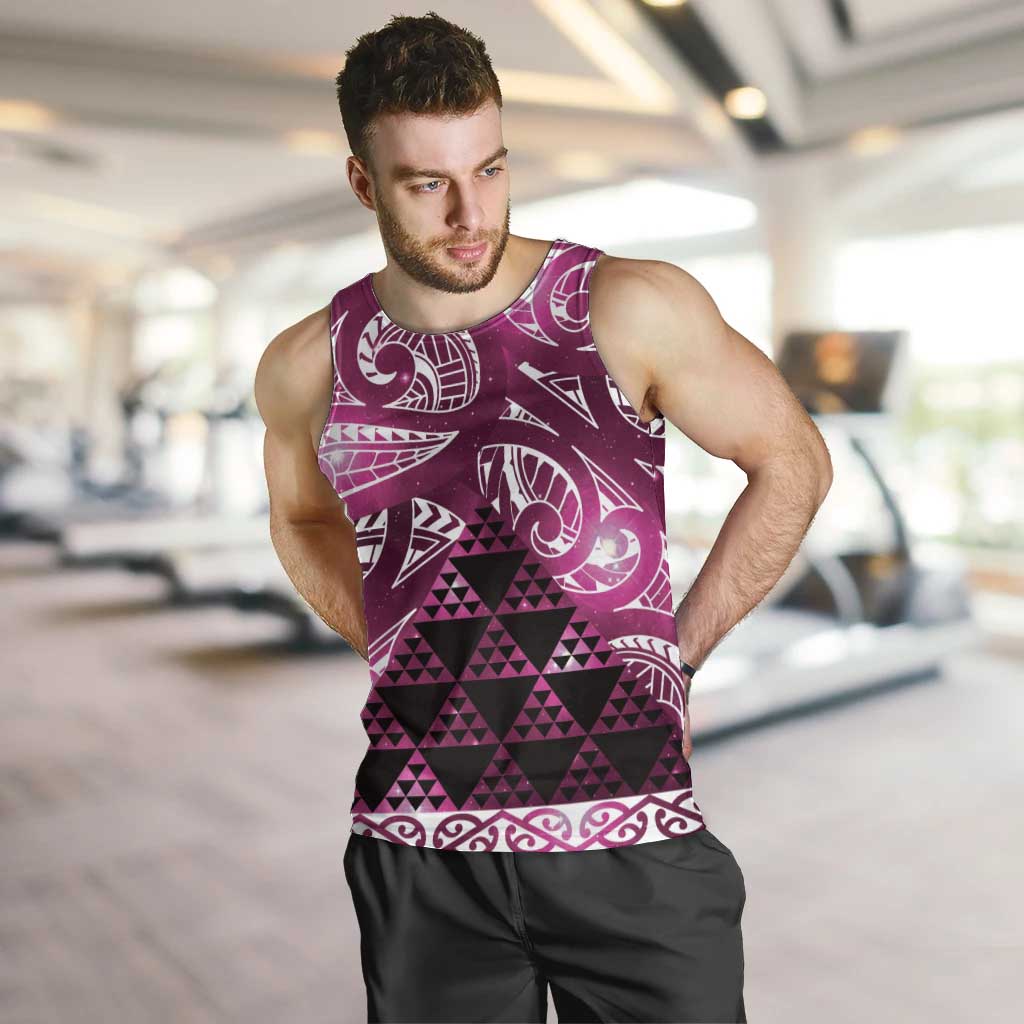 Matariki New Zealand Men Tank Top NZ Niho Taniwha Maori New Year Pink Galaxy LT14 Pink - Polynesian Pride
