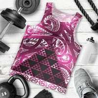 Matariki New Zealand Men Tank Top NZ Niho Taniwha Maori New Year Pink Galaxy LT14 - Polynesian Pride