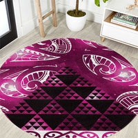Matariki New Zealand Round Carpet NZ Niho Taniwha Maori New Year Pink Galaxy