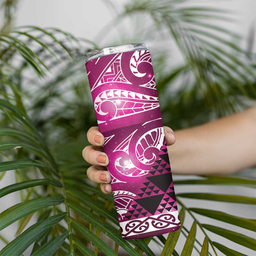 Matariki New Zealand Skinny Tumbler NZ Niho Taniwha Maori New Year Pink Galaxy