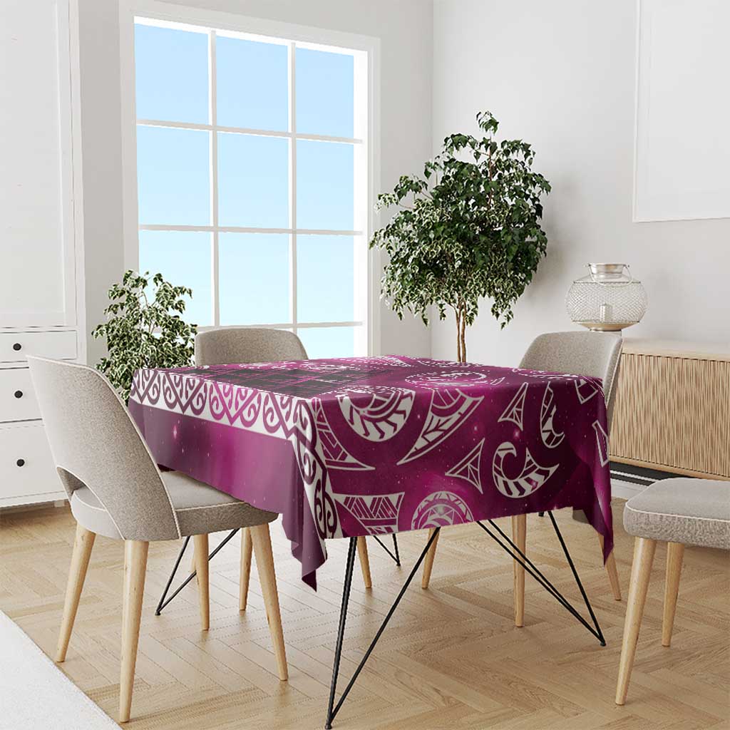 Matariki New Zealand Tablecloth NZ Niho Taniwha Maori New Year Pink Galaxy