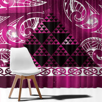 Matariki New Zealand Window Curtain NZ Niho Taniwha Maori New Year Pink Galaxy LT14 - Polynesian Pride