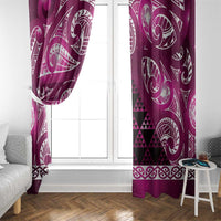 Matariki New Zealand Window Curtain NZ Niho Taniwha Maori New Year Pink Galaxy LT14 - Polynesian Pride