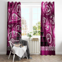 Matariki New Zealand Window Curtain NZ Niho Taniwha Maori New Year Pink Galaxy LT14 - Polynesian Pride