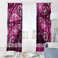 Matariki New Zealand Window Curtain NZ Niho Taniwha Maori New Year Pink Galaxy LT14 - Polynesian Pride