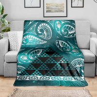 Matariki New Zealand Blanket NZ Niho Taniwha Maori New Year Cyan Galaxy