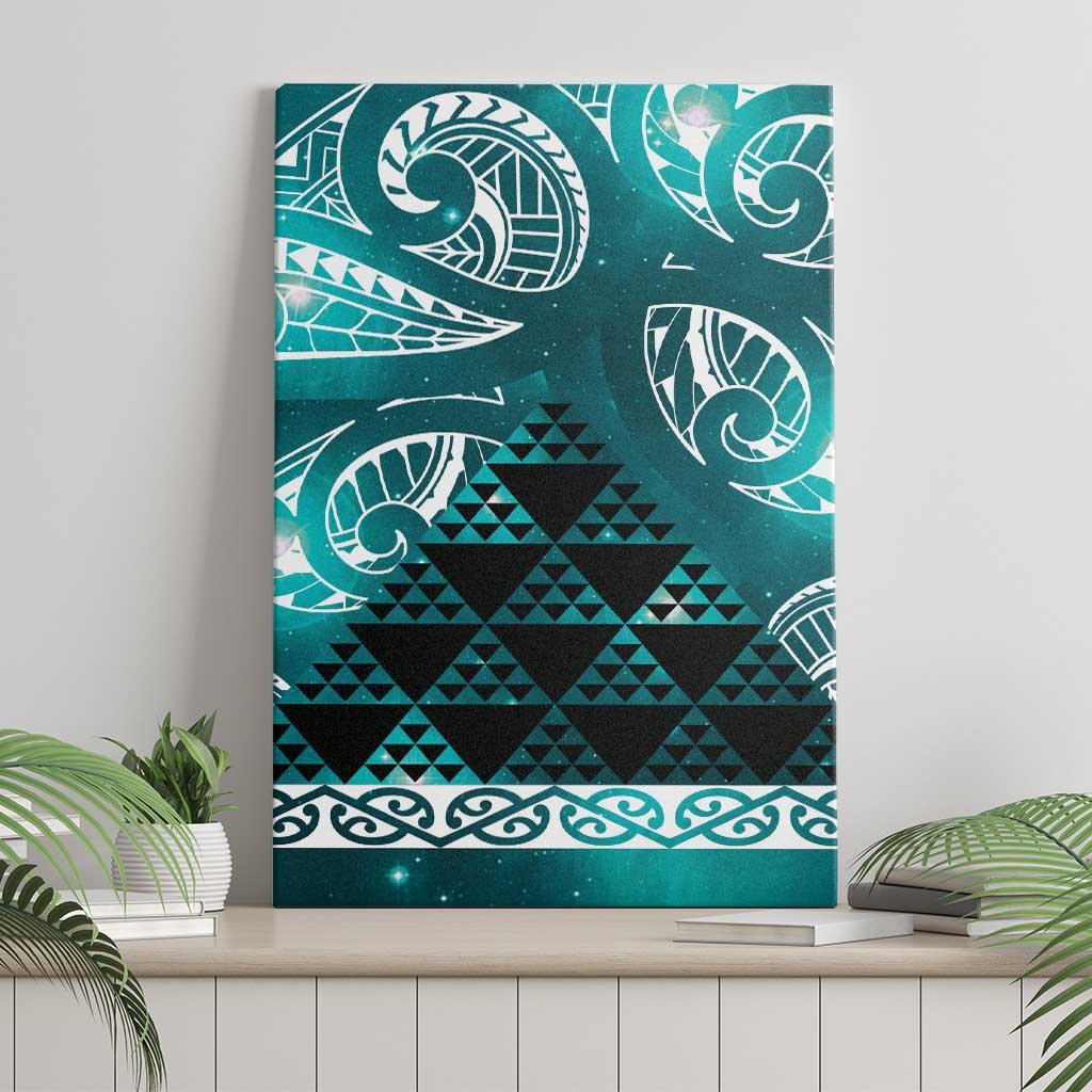 Matariki New Zealand Canvas Wall Art NZ Niho Taniwha Maori New Year Cyan Galaxy LT14 - Polynesian Pride