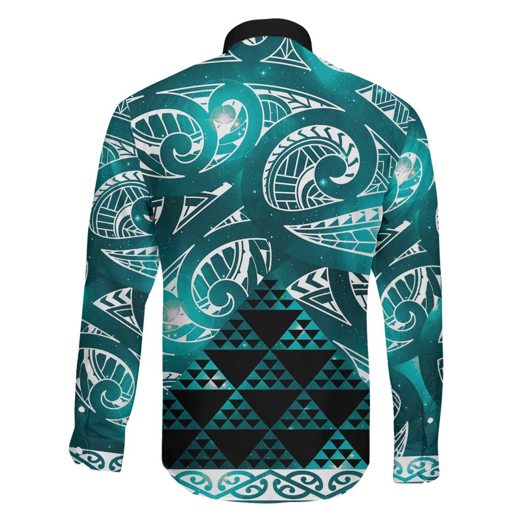 Matariki New Zealand Family Matching Mermaid Dress and Hawaiian Shirt NZ Niho Taniwha Maori New Year Cyan Galaxy