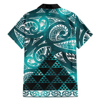 Matariki New Zealand Family Matching Off Shoulder Maxi Dress and Hawaiian Shirt NZ Niho Taniwha Maori New Year Cyan Galaxy