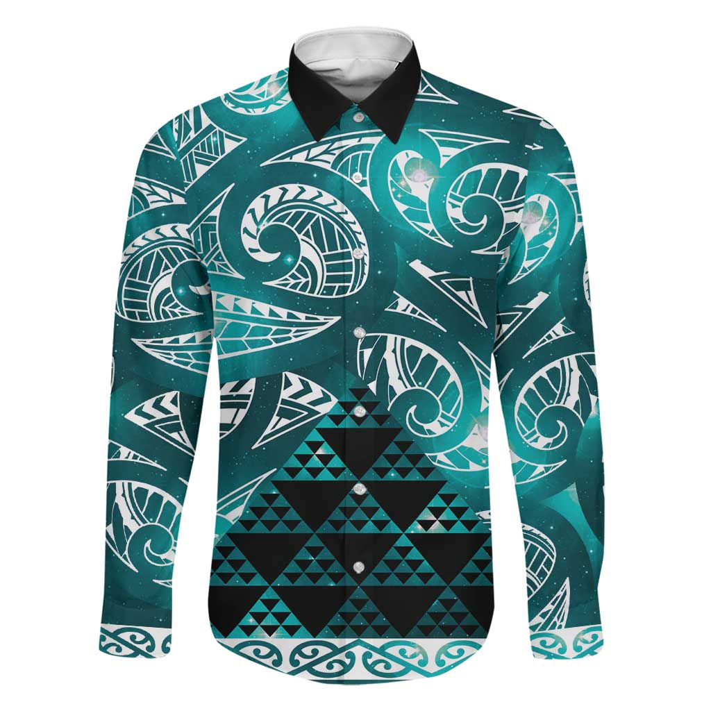 Matariki New Zealand Family Matching Summer Maxi Dress and Hawaiian Shirt NZ Niho Taniwha Maori New Year Cyan Galaxy