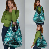 Matariki New Zealand Grocery Bag NZ Niho Taniwha Maori New Year Cyan Galaxy LT14 - Polynesian Pride