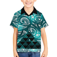 Matariki New Zealand Hawaiian Shirt NZ Niho Taniwha Maori New Year Cyan Galaxy