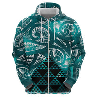 Matariki New Zealand Hoodie NZ Niho Taniwha Maori New Year Cyan Galaxy