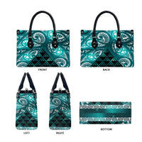 Matariki New Zealand Leather Bag NZ Niho Taniwha Maori New Year Cyan Galaxy