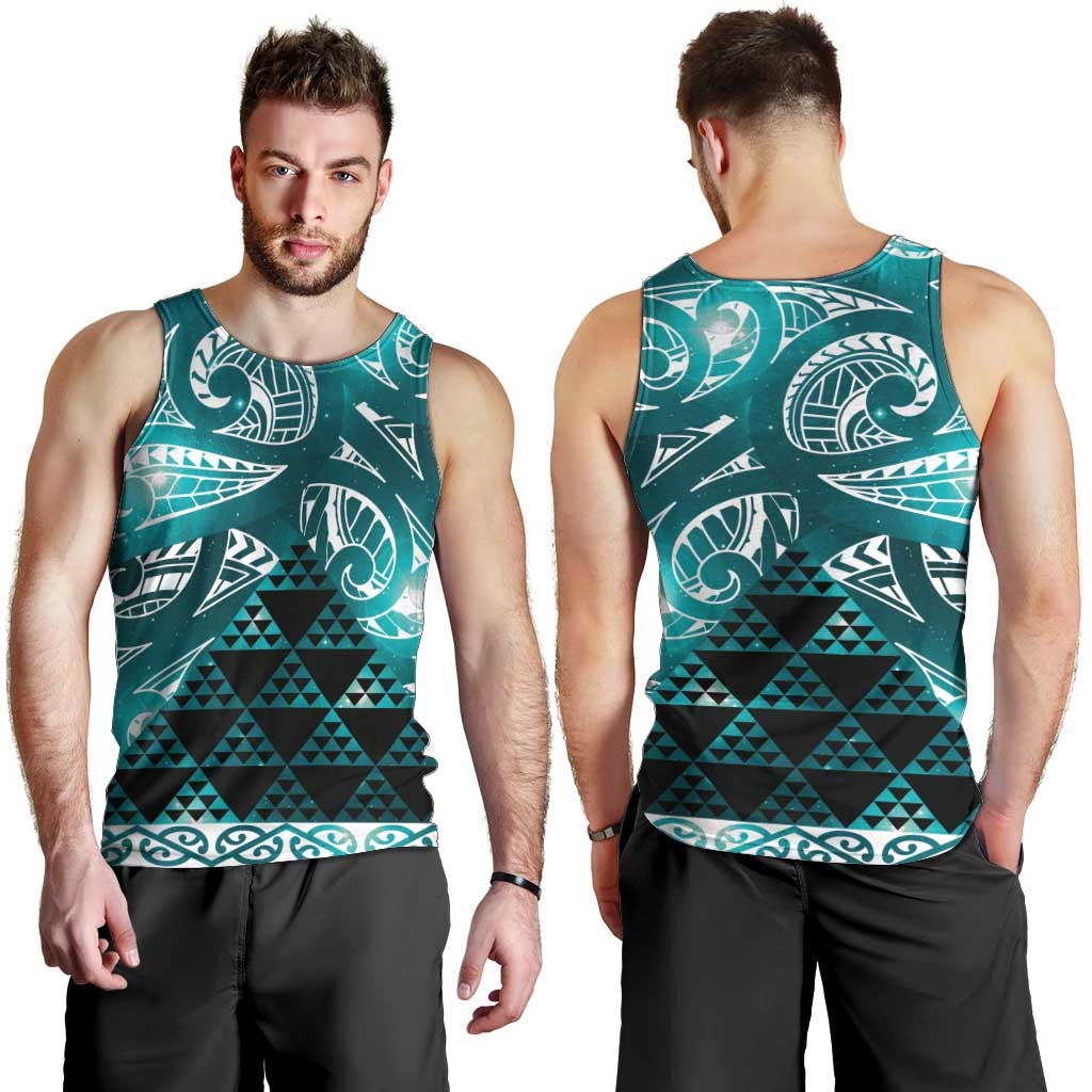 Matariki New Zealand Men Tank Top NZ Niho Taniwha Maori New Year Cyan Galaxy