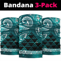Matariki New Zealand Neck Gaiter NZ Niho Taniwha Maori New Year Cyan Galaxy