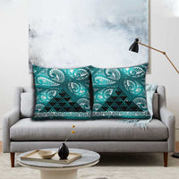 Matariki New Zealand Pillow Cover NZ Niho Taniwha Maori New Year Cyan Galaxy LT14 - Polynesian Pride