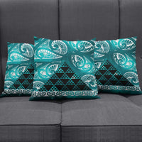 Matariki New Zealand Pillow Cover NZ Niho Taniwha Maori New Year Cyan Galaxy LT14 - Polynesian Pride