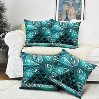 Matariki New Zealand Pillow Cover NZ Niho Taniwha Maori New Year Cyan Galaxy LT14 - Polynesian Pride