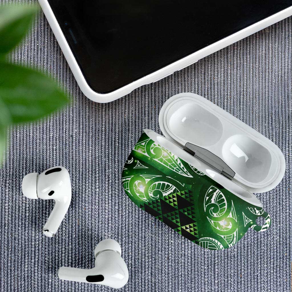 Matariki New Zealand AirPods Case NZ Niho Taniwha Maori New Year Green Galaxy LT14 - Polynesian Pride