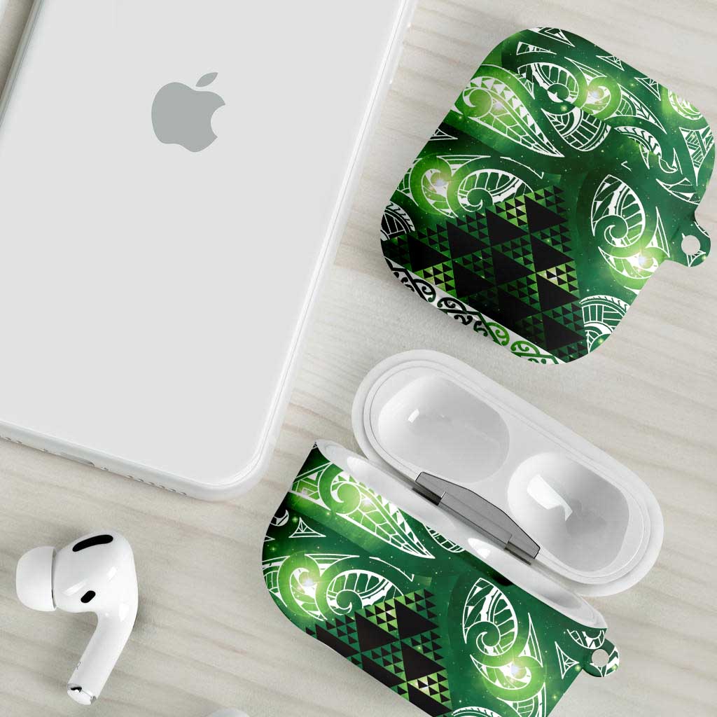 Matariki New Zealand AirPods Case NZ Niho Taniwha Maori New Year Green Galaxy LT14 - Polynesian Pride