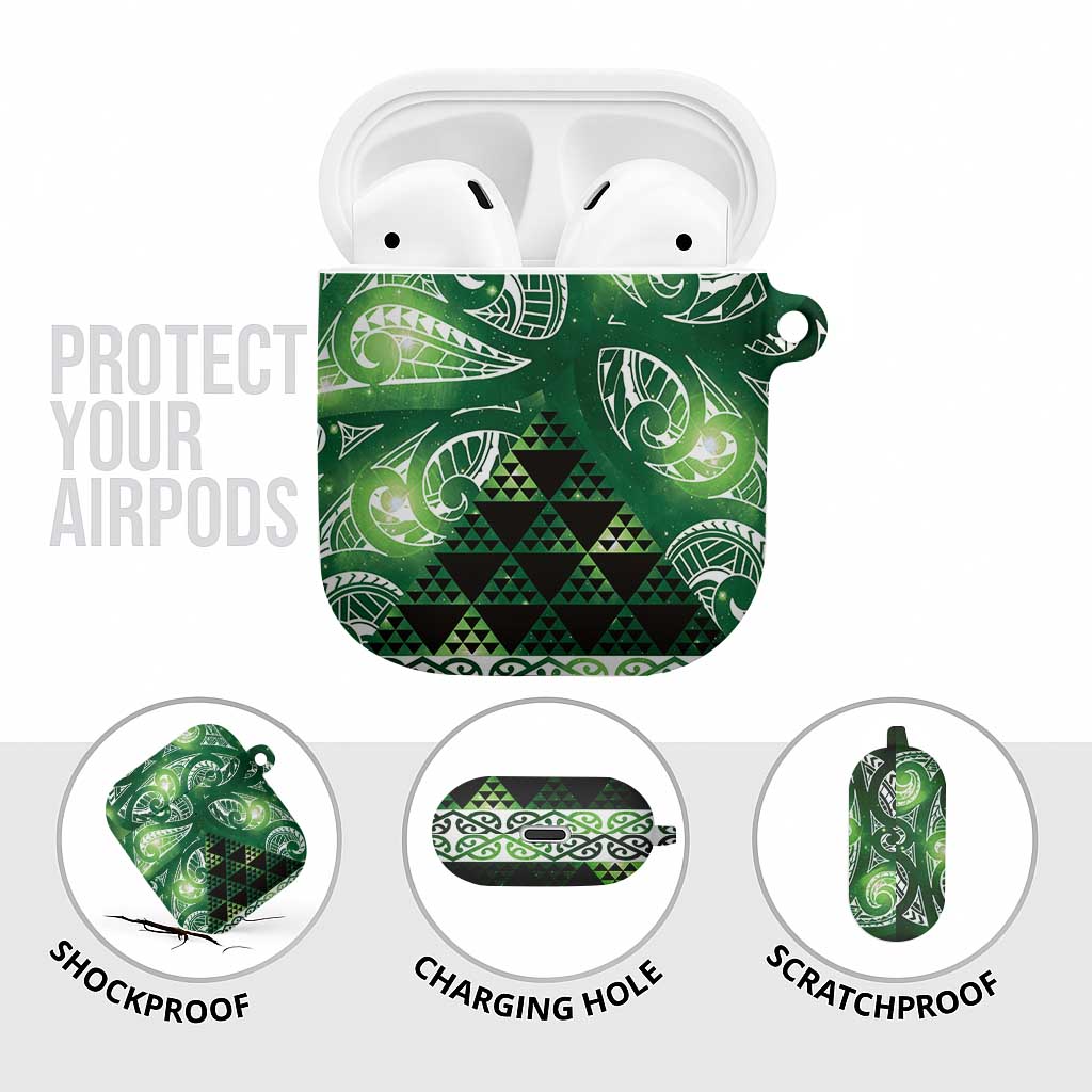 Matariki New Zealand AirPods Case NZ Niho Taniwha Maori New Year Green Galaxy LT14 - Polynesian Pride