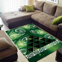 Matariki New Zealand Area Rug NZ Niho Taniwha Maori New Year Green Galaxy LT14 - Polynesian Pride