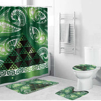 Matariki New Zealand Bathroom Set NZ Niho Taniwha Maori New Year Green Galaxy LT14 Bathroom Set (4 pcs) Green - Polynesian Pride