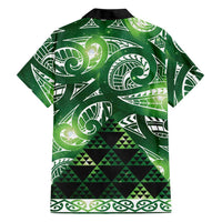 Matariki New Zealand Family Matching Long Sleeve Bodycon Dress and Hawaiian Shirt NZ Niho Taniwha Maori New Year Green Galaxy LT14 - Polynesian Pride